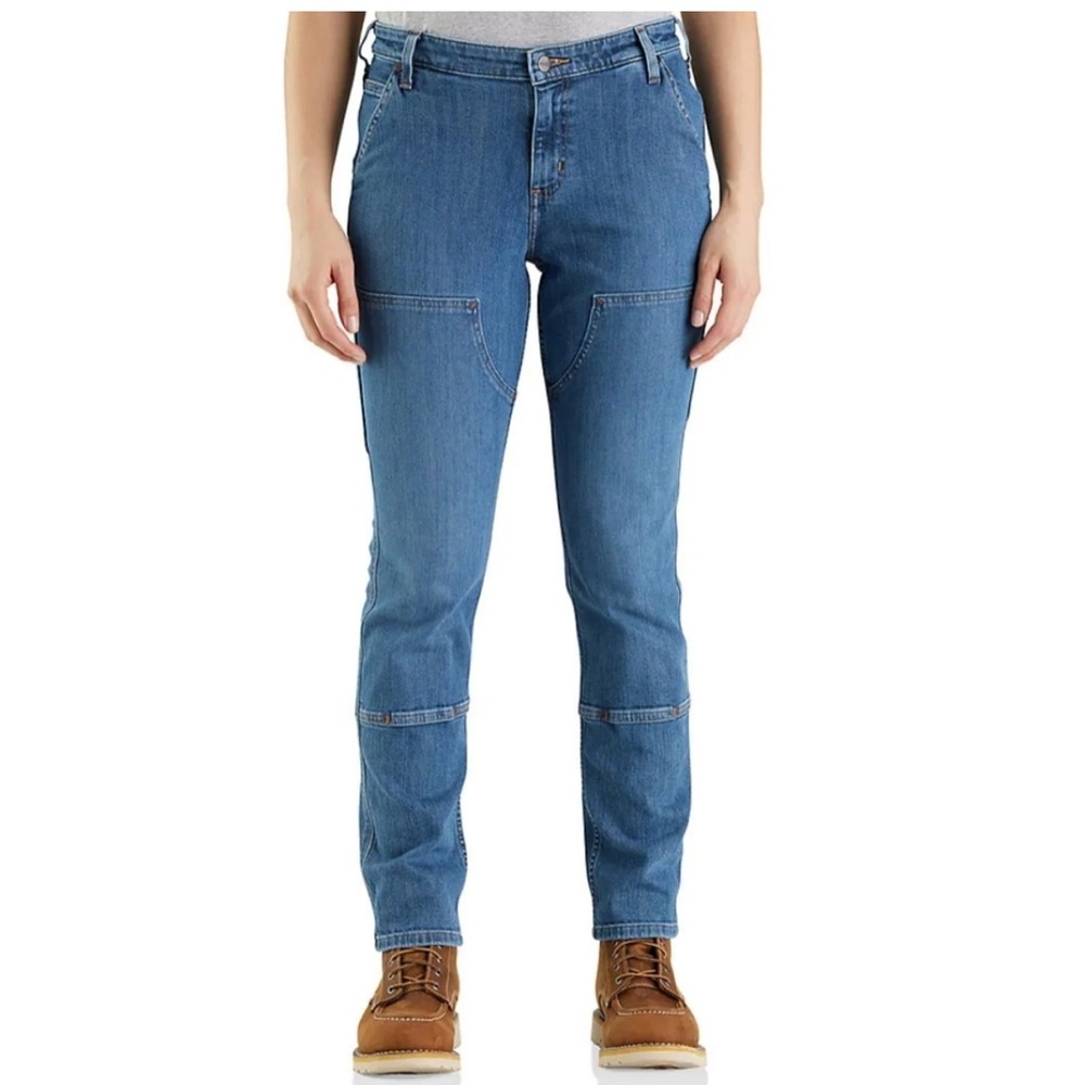 Carhartt Jeans Women 16 Tall Rugged Flex Relaxed Fit Double-Front Denim Stretch